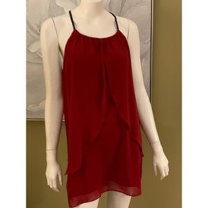 Paper Crane Red Flowing Racer Back Dress Size S